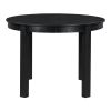 TREXM 5-Piece Multifunctional Dining Table Set, Farmhouse Dining Set with Extendable Round Table