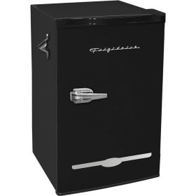 FRIGIDAIRE EFR376-BLACK 3.2 Cu Ft Black Retro Bar Fridge with Side Bottle Opener