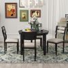 TREXM 5-Piece Multifunctional Dining Table Set, Farmhouse Dining Set with Extendable Round Table