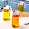 1pc Kitchen Automatic Oil Bottle Oil Dispensing Bottle Kitchen Glass Oil Can Automatically Open And Close Small Oil Cans Glass Oil And Vinegar Bottles