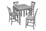 5 Piece Dining Table Set, Wooden Dining Square Table Set for 4