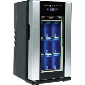 FRIGIDAIRE EFMIS567_AMZ 18 Can OR 4 Wine Bottle Retro Beverage Fridge, Temperature Control, Thermoelectric, FreonFree, Stainless (Default: Default)